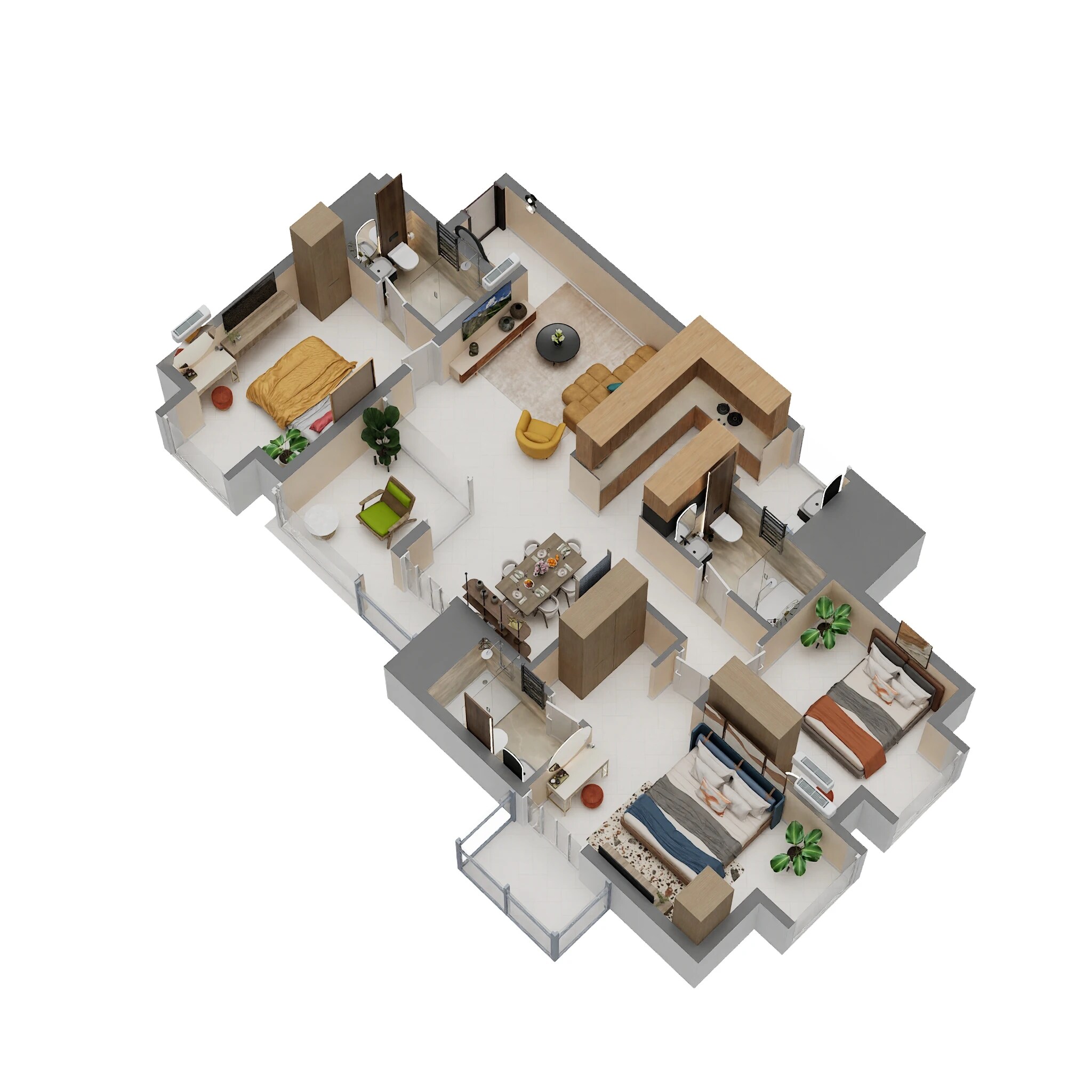 3 BHK 1922 Sq. Ft. Apartment