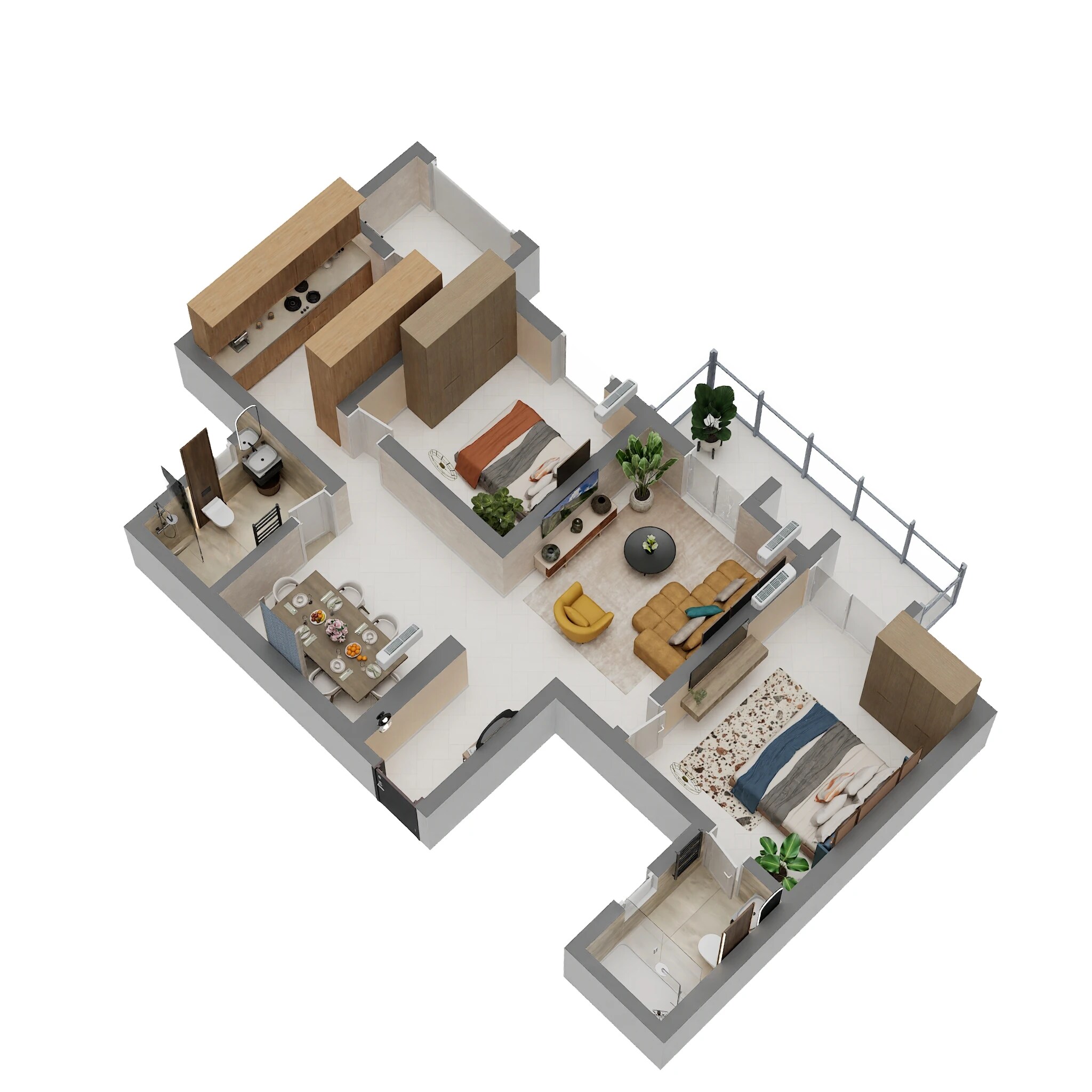 2 BHK 1215 Sq. Ft. Apartment