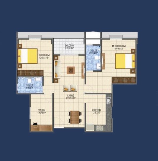 Other, grc-shreekrish 2 Bedroom 1215 Sq.Ft. Apartment In Choodasandra Bangalore 8809785