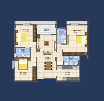  3 BHK Apartment at GRC Shreekrish, Choodasandra – for Rent