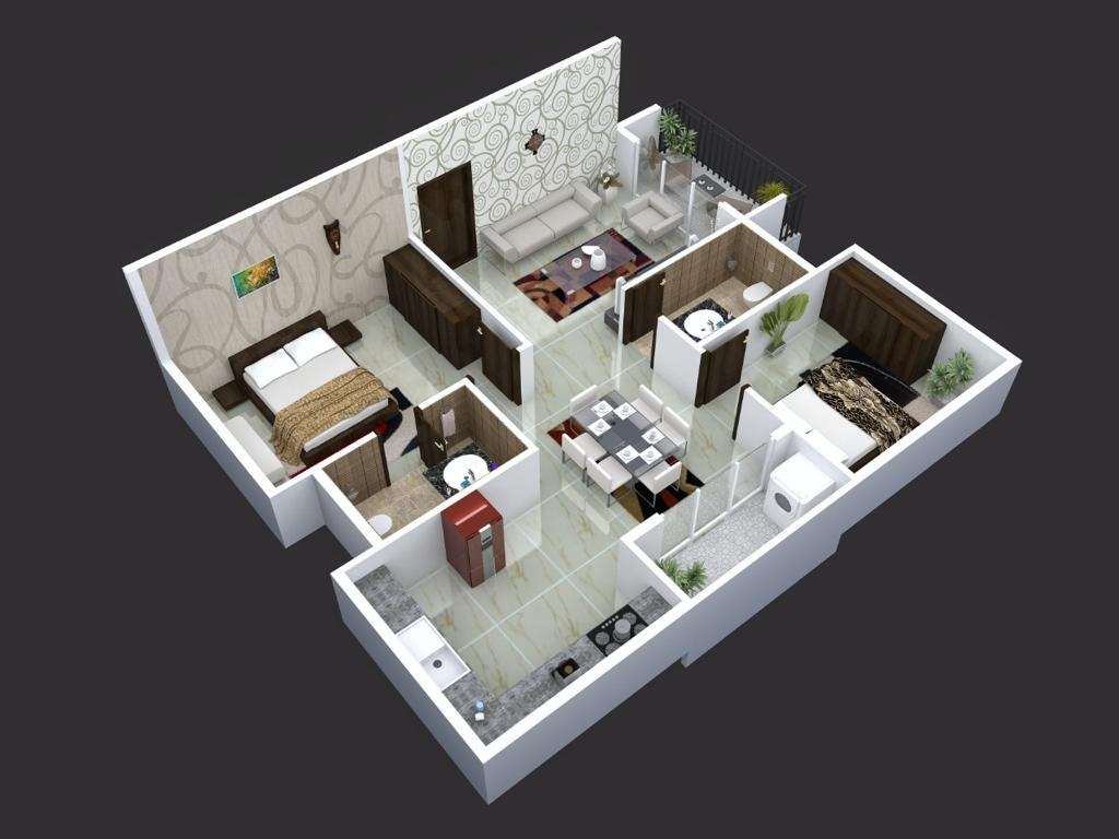 2 BHK 1095 Sq. Ft. Apartment in Green Anees Enclave