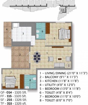2 BHK Apartment at Green Earth Atrium, Whitefield – for Rent