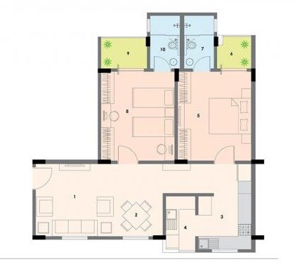 2 BHK 1046 Sq. Ft. Apartment