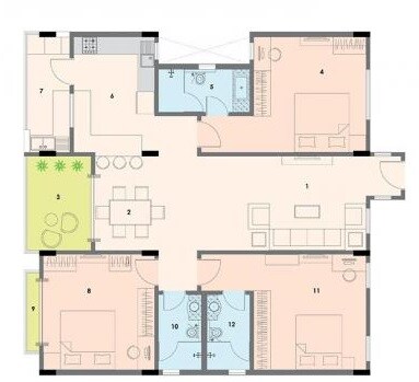 3 BHK 1813 Sq. Ft. Apartment