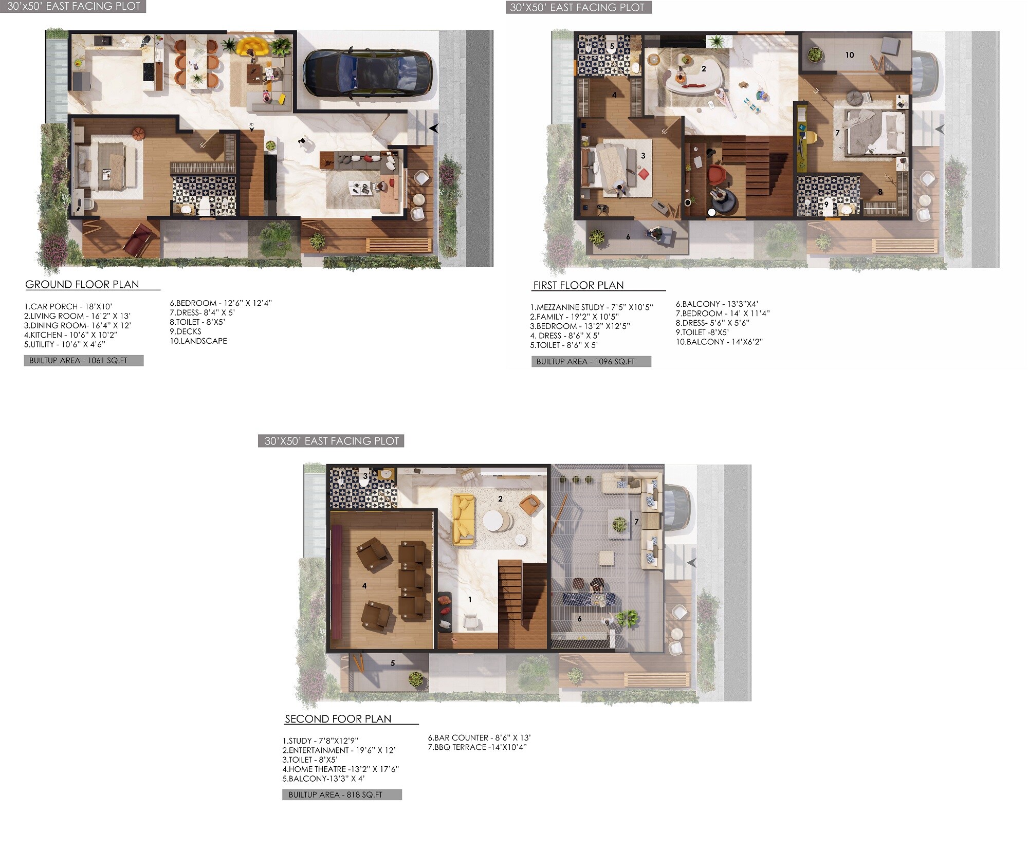 Floor plan of 4 BHK 3054 Sq. Ft. Villa in Guru Punvaanii Elegance, Bangalore