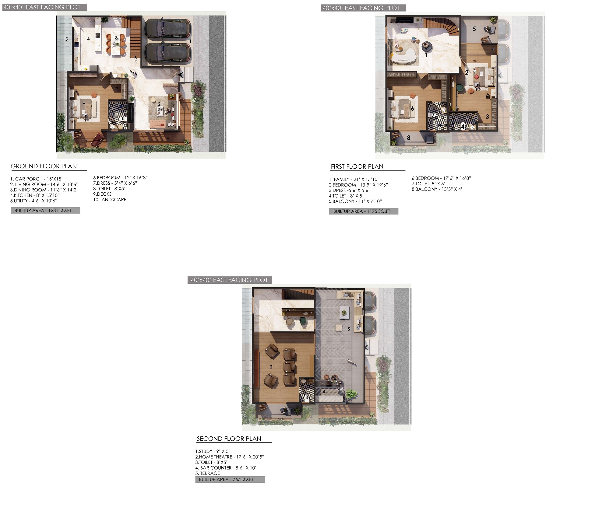 Floor plan of 4 BHK 3163 Sq. Ft. Villa in Guru Punvaanii Elegance, Bangalore