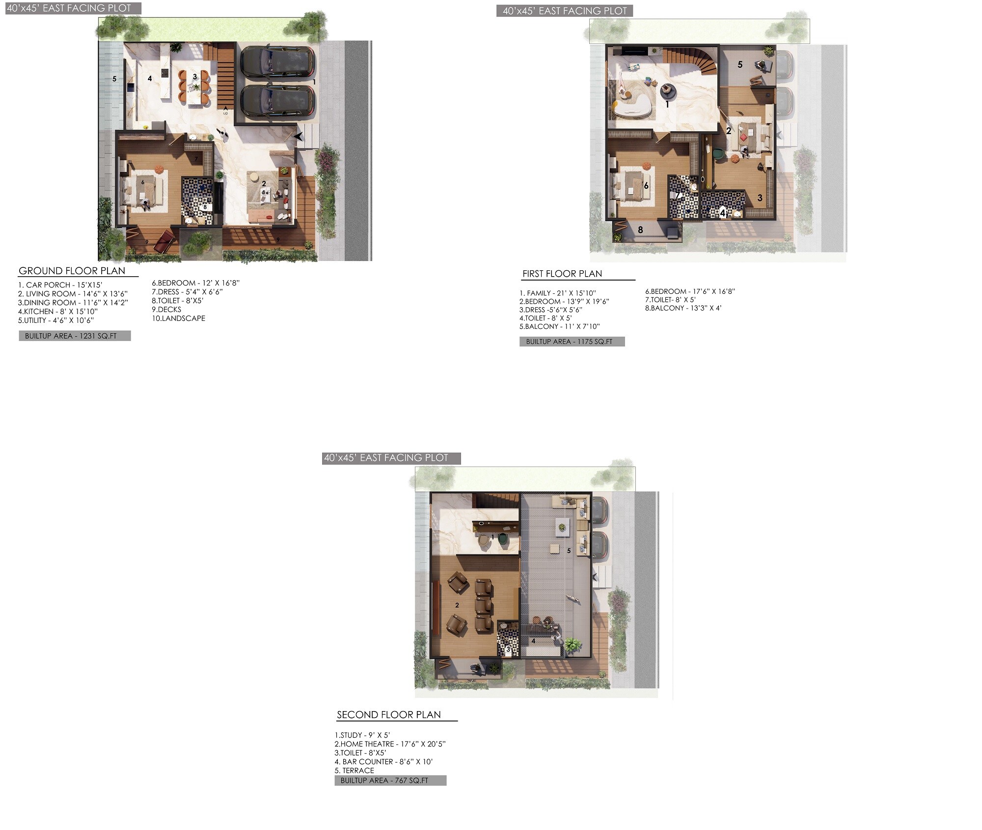 Floor plan of 4 BHK 3458 Sq. Ft. Villa in Guru Punvaanii Elegance, Bangalore