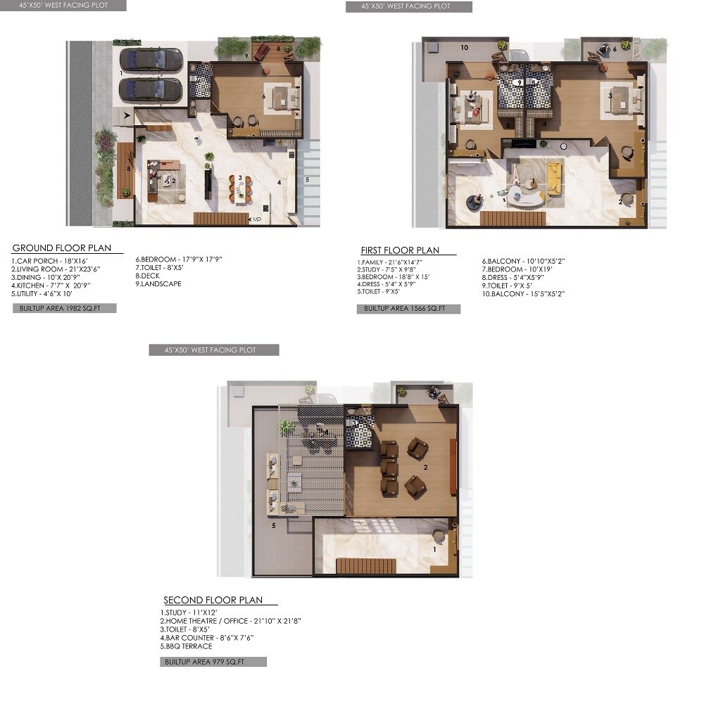 Floor plan of 4 BHK 4417 Sq. Ft. Villa in Guru Punvaanii Elegance, Bangalore