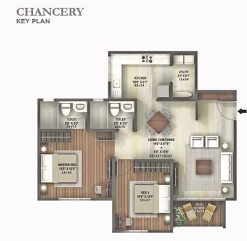  2 BHK Apartment at Hiranandani Chancery, Devanahalli – for Sale