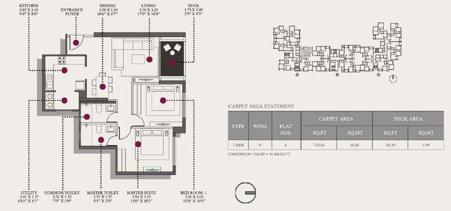 2 BHK 739 Sq. Ft. Apartment in Hiranandani Glen Ridge