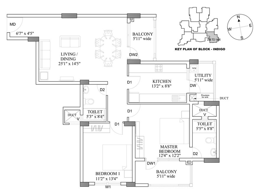 2 BHK 1332 Sq. Ft. Apartment