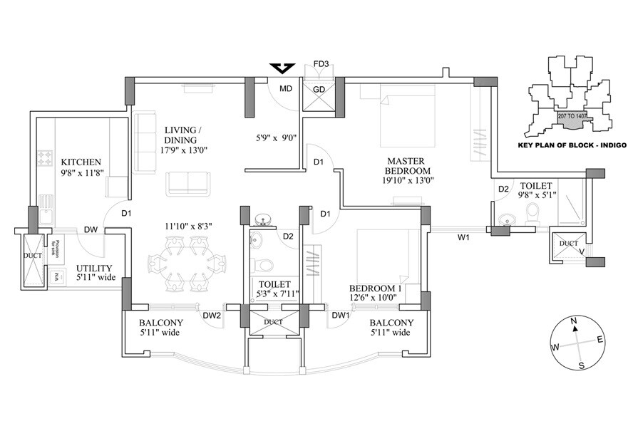 2 BHK 1377 Sq. Ft. Apartment