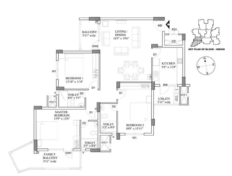 hm indigo apartment 3bhk 1559sqft161