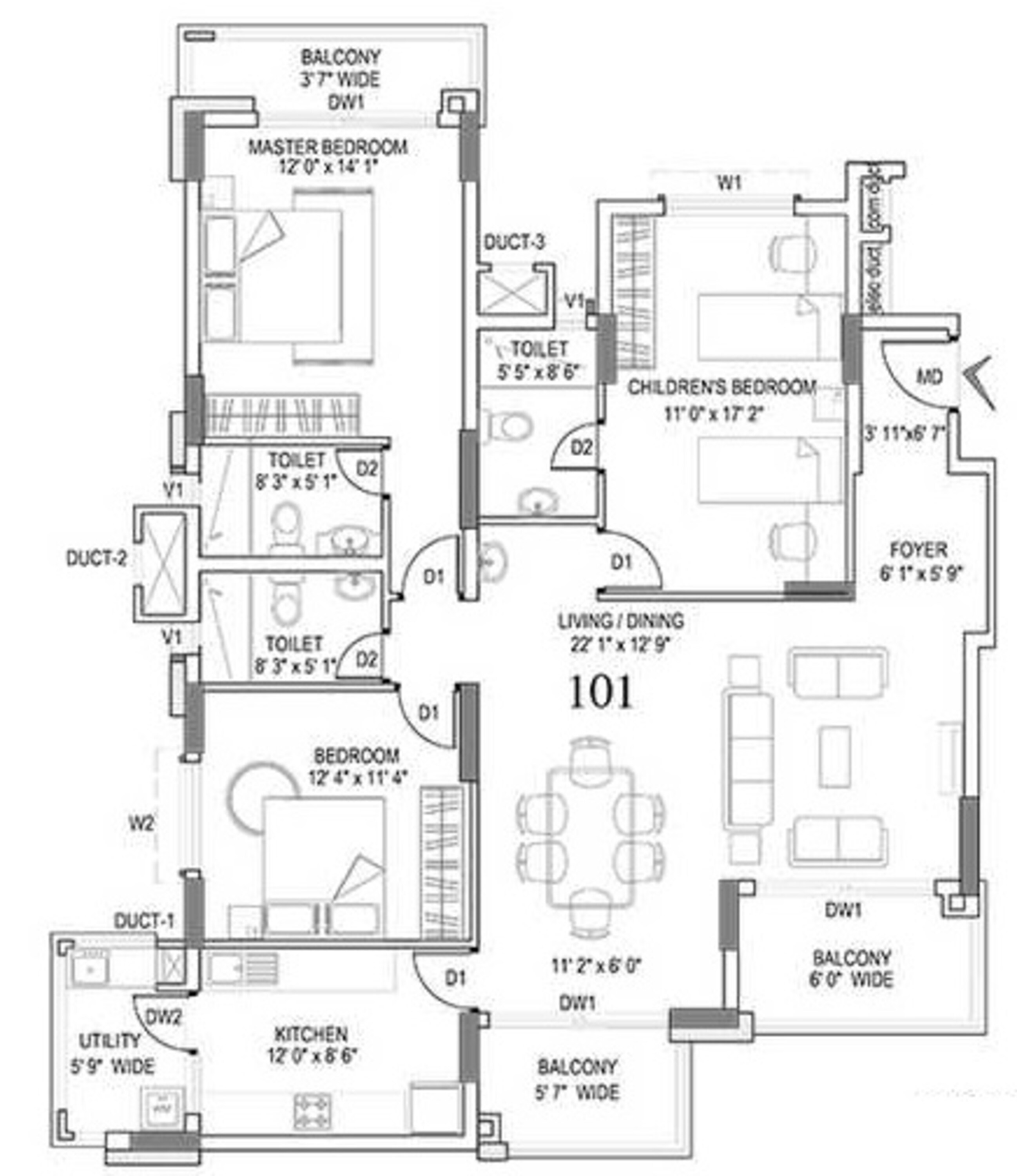 hm symphony apartment 3bhk 1563sqft111