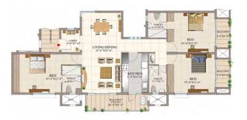  3 BHK Apartment at HM Tropical Tree, Rt Nagar – for Sale