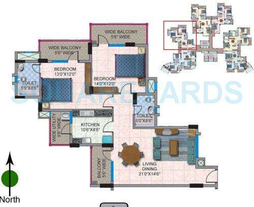 2 BHK 1513 Sq. Ft. Apartment in HM World City