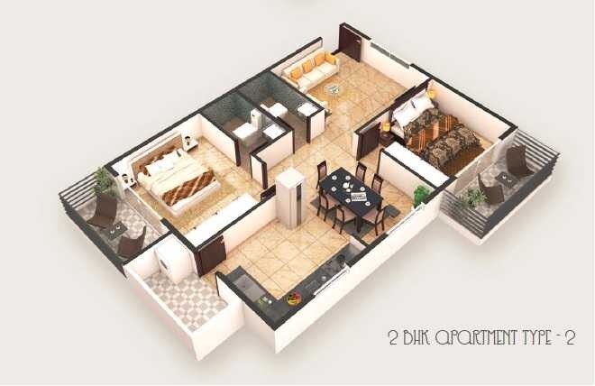 2 BHK 1195 Sq. Ft. Apartment