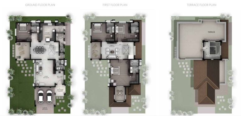 Floor plan of 4 BHK 4000 Sq. Ft. Villa in House of Hiranandani Devanahalli, Bangalore