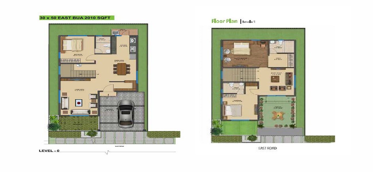 Floor plan of 3 BHK 2010 Sq. Ft. Villa in Icon Sanctuary, Bangalore