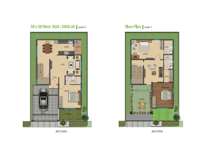 Floor plan of 3 BHK 2040 Sq. Ft. Villa in Icon Sanctuary, Bangalore