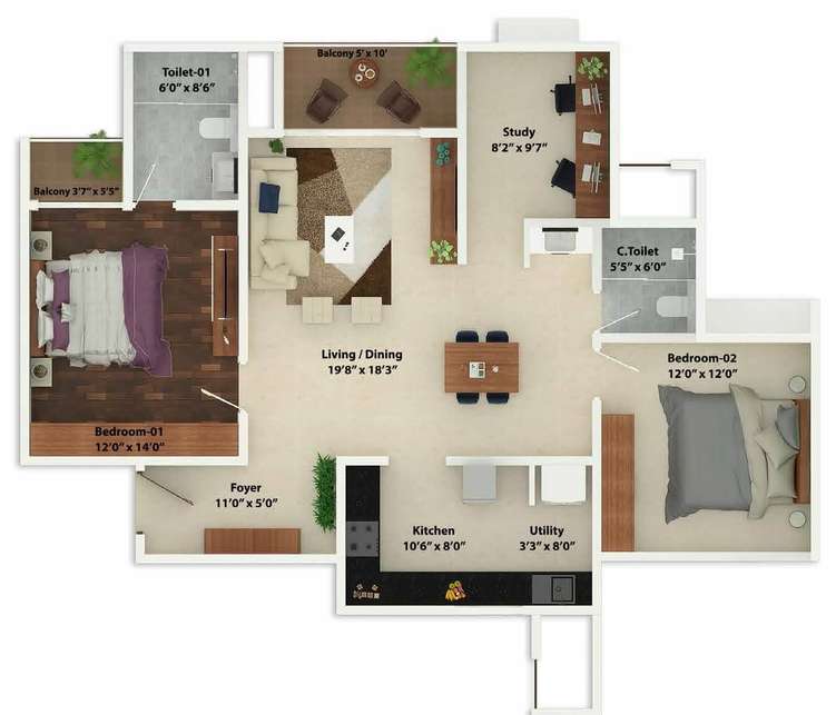 incor carmel heights apartment 2bhk 1012sqft 20200219080200