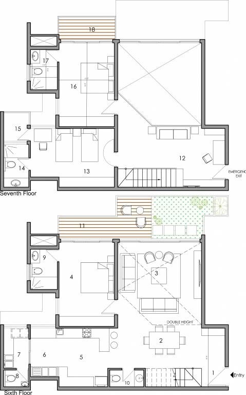 Floor plan of 3 BHK 2455 Sq. Ft. Villa in Inner Spaces Meadow In The Sun, Bangalore