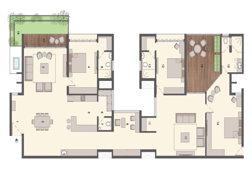 Floor plan of 3 BHK 3470 Sq. Ft. Villa in Inner Spaces Meadow In The Sun, Bangalore