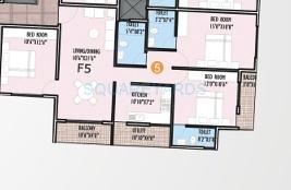 Floor plan of 3 BHK 1380 Sq. Ft. Apartment in Innovative Aqua Front, Bangalore