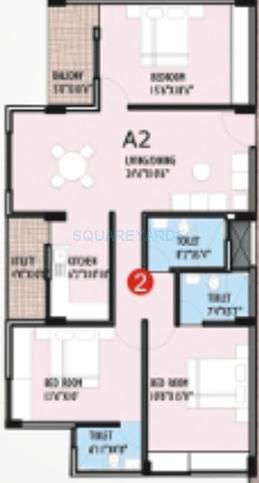 3 BHK 1490 Sq. Ft. Apartment
