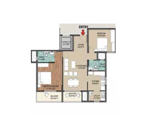 2 BHK 1252 Sq. Ft. Apartment