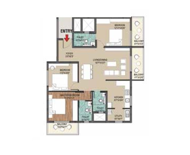 3 BHK 1743 Sq. Ft. Apartment