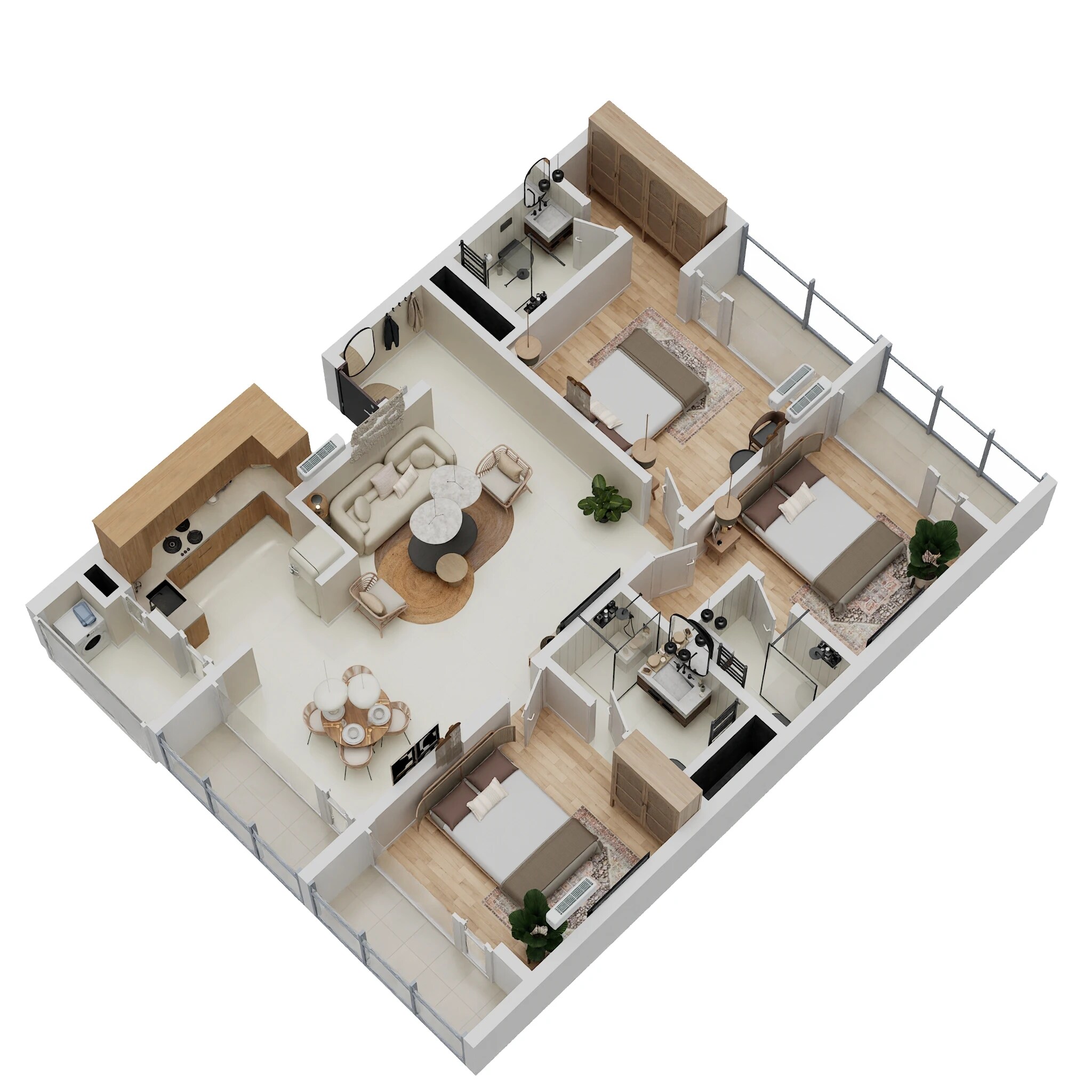 Floor plan of 3 BHK 1753 Sq. Ft. Apartment in Inspira Winds of Life, Bangalore