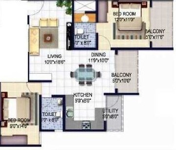  2 BHK Apartment at Isha Misty Green, Whitefield – for Rent