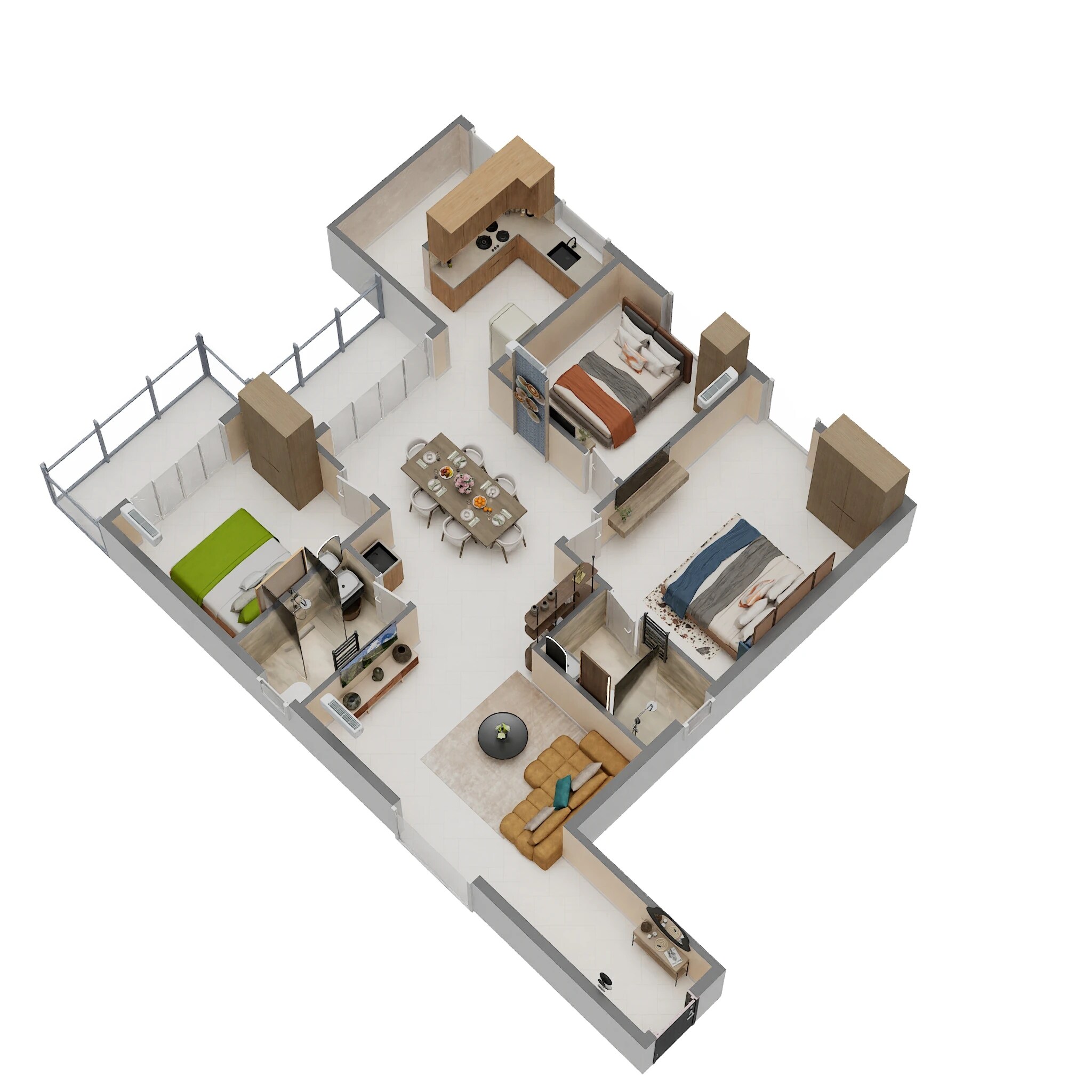 3 BHK 1601 Sq. Ft. Apartment