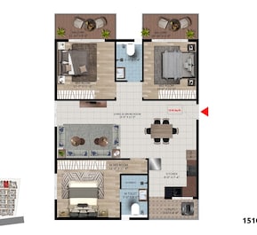 3 BHK 1510 Sq. Ft. Apartment in Ista Olive And Oak