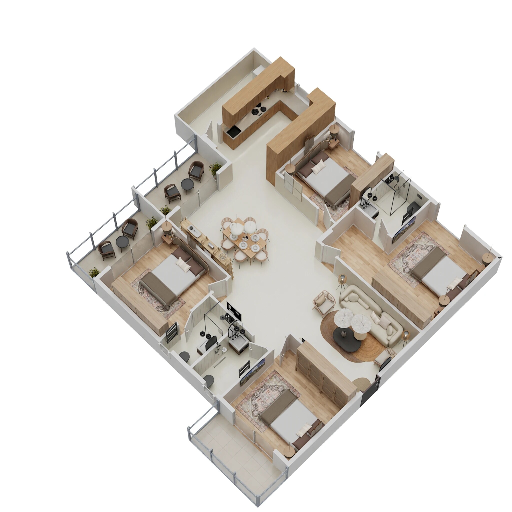Floor plan of 4 BHK 2239 Sq. Ft. Apartment in Ista Olive And Oak, Bangalore