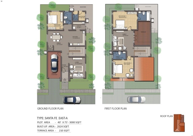 Floor plan of 3 BHK 3000 Sq. Ft. Apartment in Jain Villa Vivianaa, Bangalore