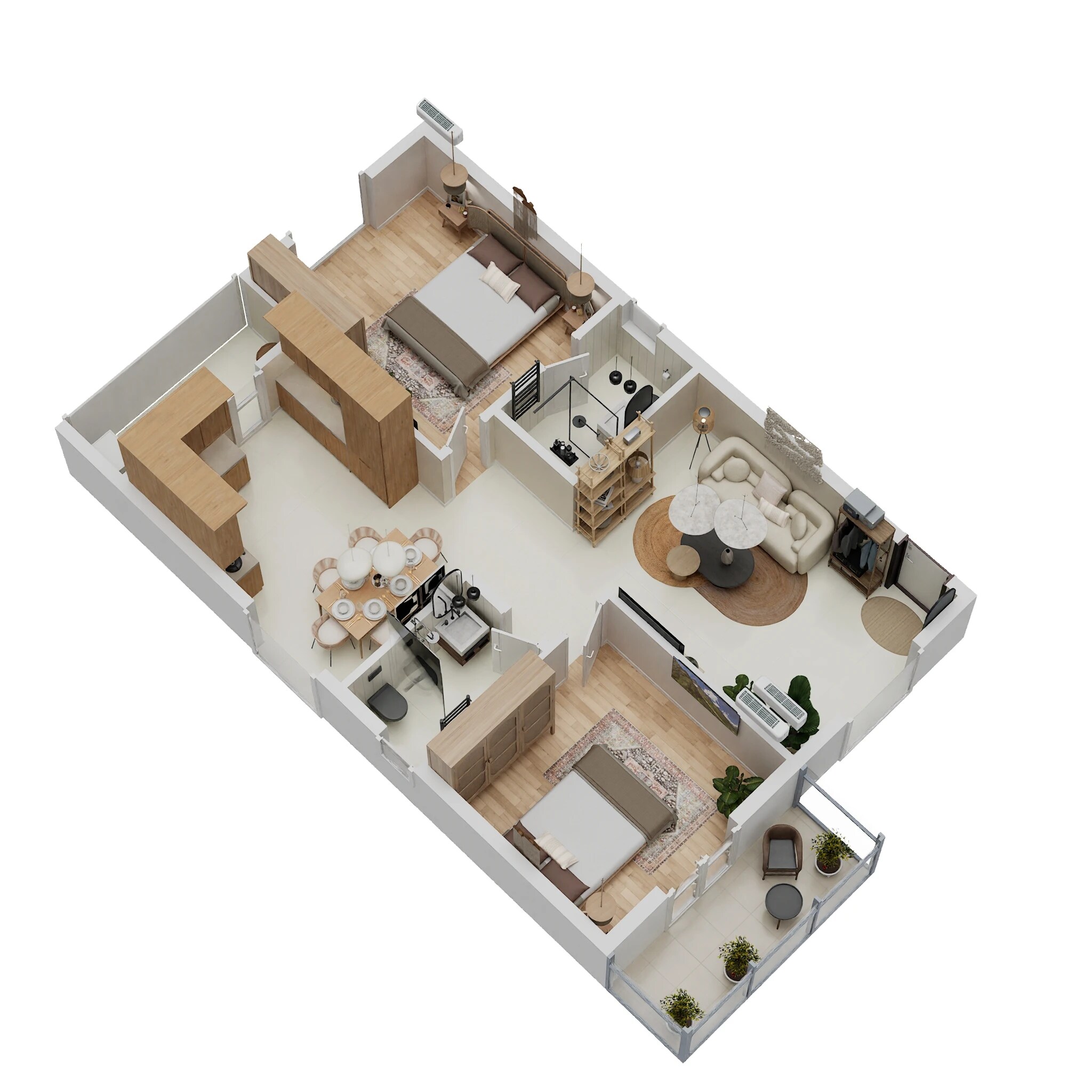 Floor plan of 2 BHK 1185 Sq. Ft. Apartment in Jeevan Allure, Bangalore