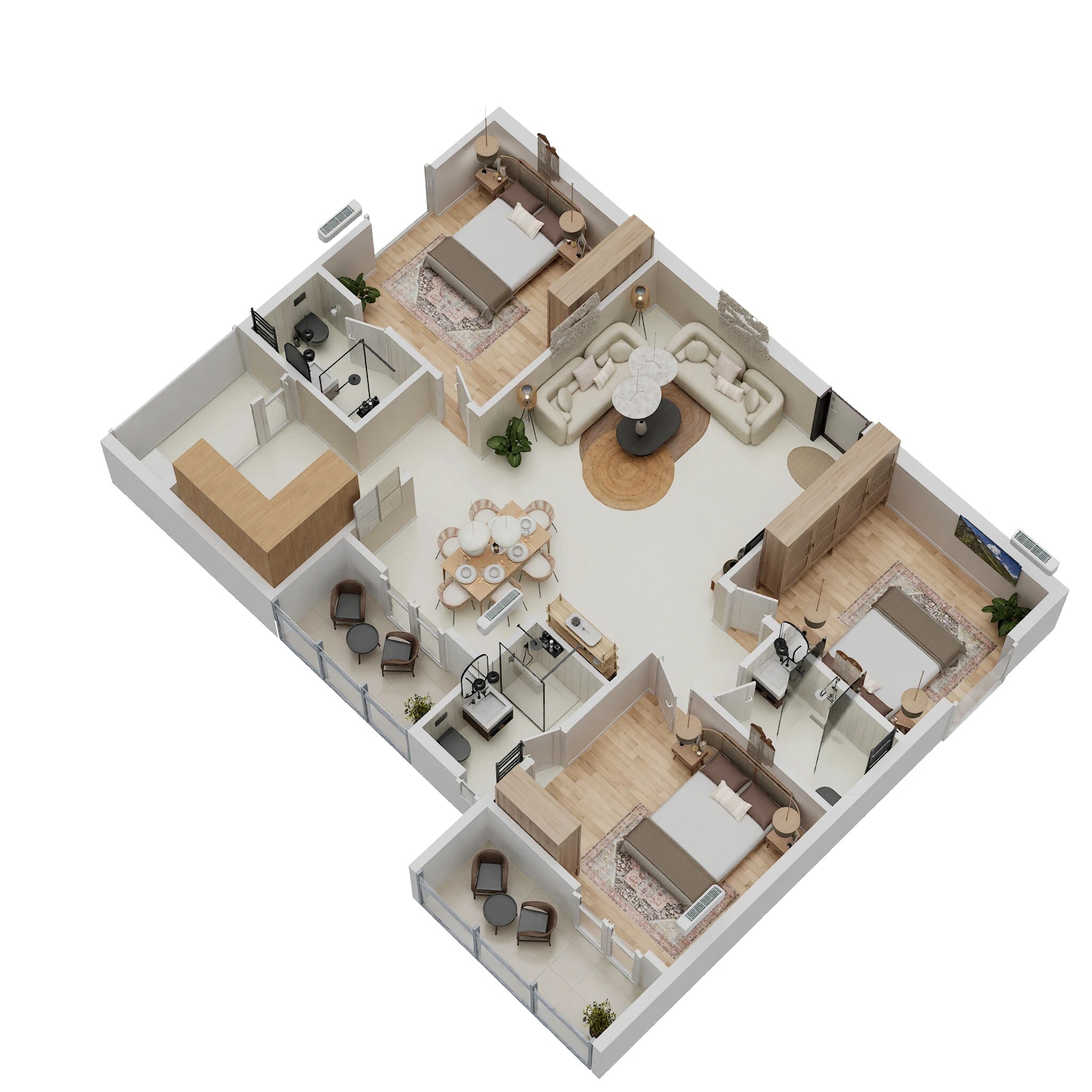 Floor plan of 3 BHK 1600 Sq. Ft. Apartment in Jeevan Allure, Bangalore