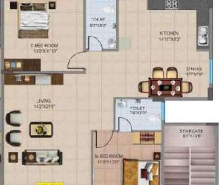 jmd sr residency apartment 2 bhk 1040sqft 20212112122112