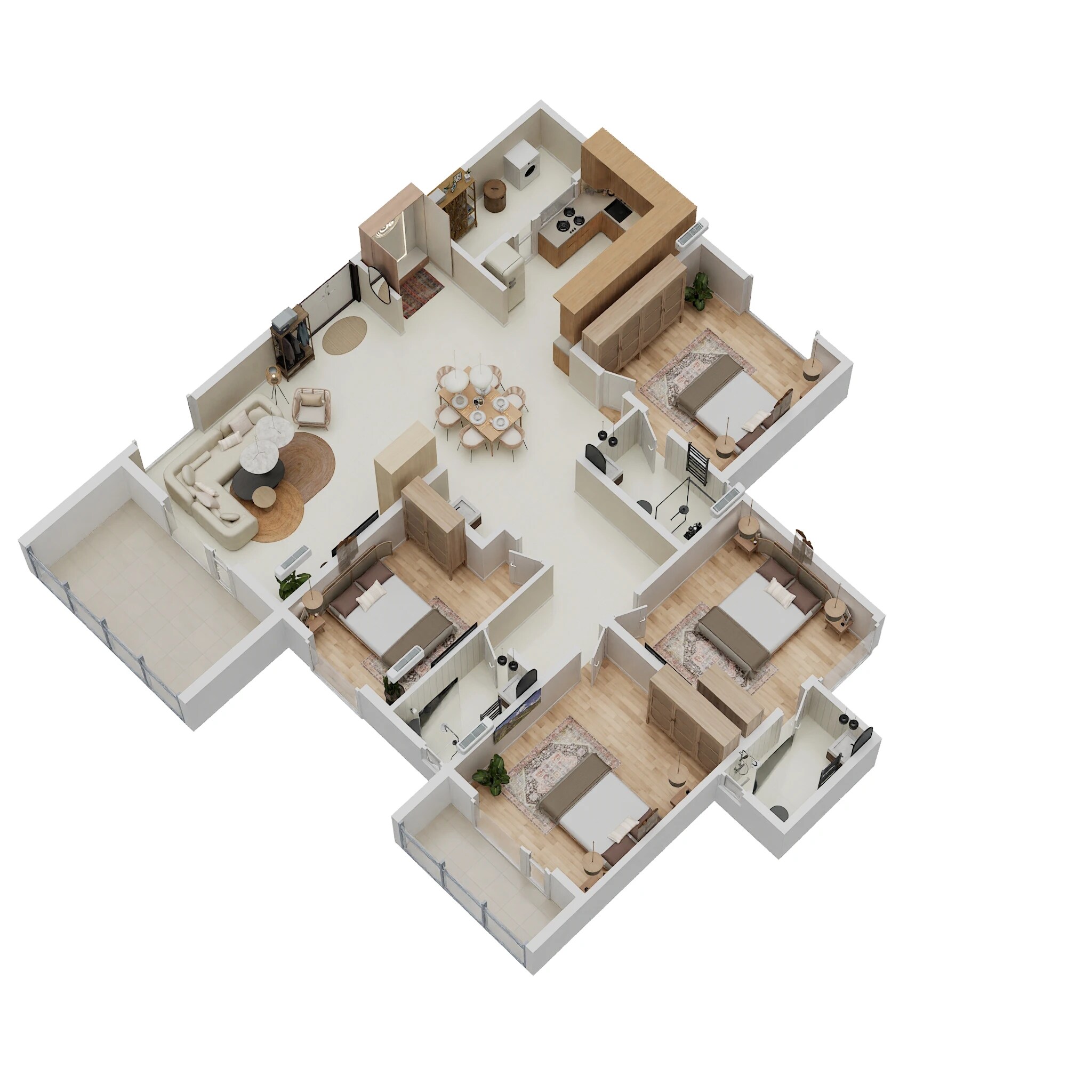 Floor plan of 4 BHK 2425 Sq. Ft. Apartment in JP Hibiscus, Bangalore