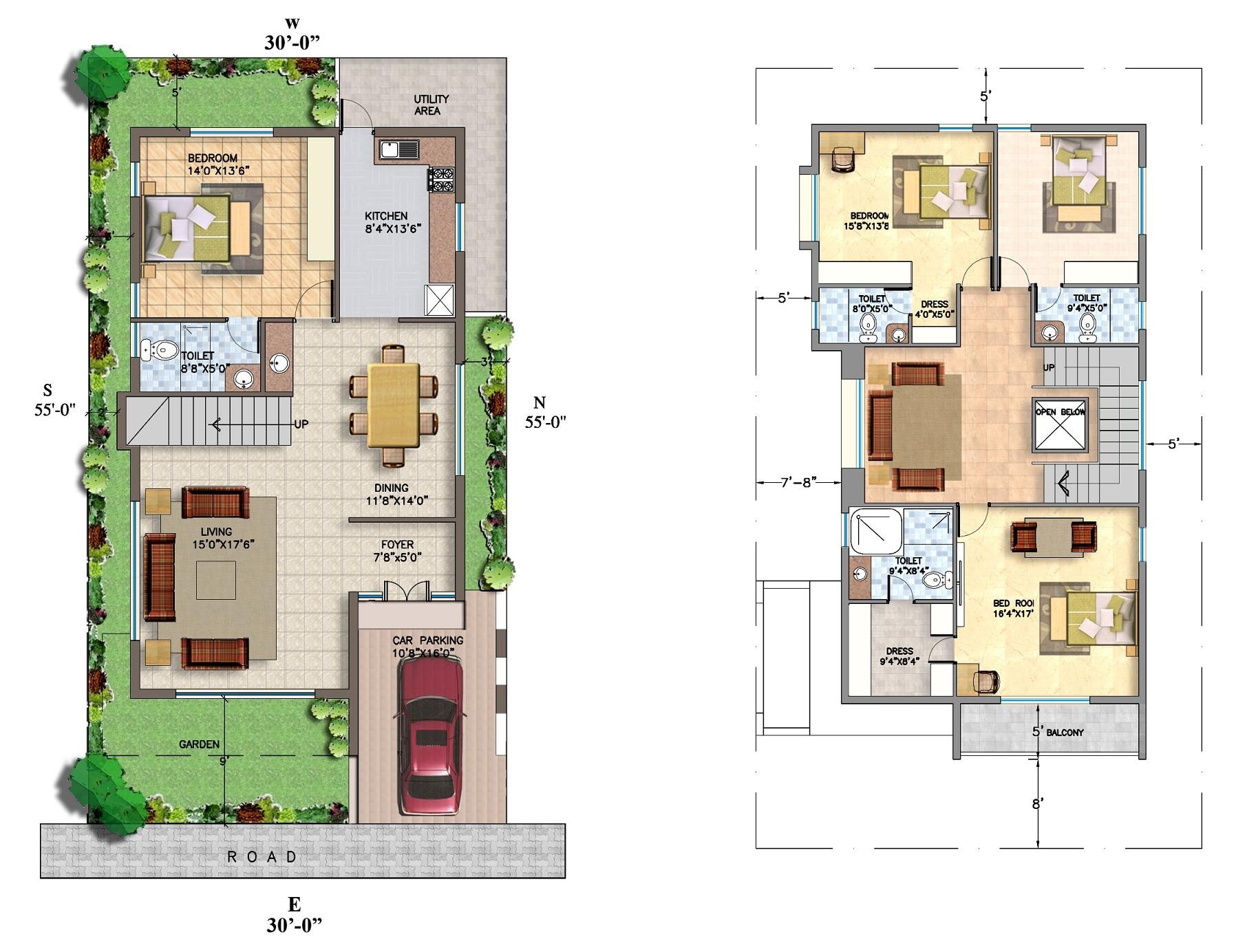 Floor plan of 4 BHK 3050 Sq. Ft. Villa in JR Greenwich, Bangalore