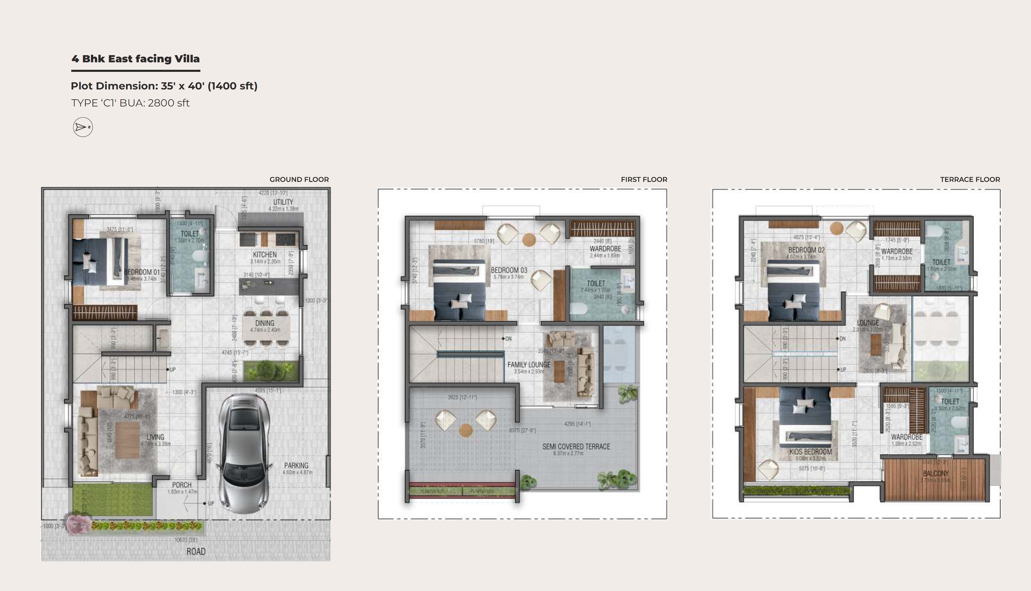 4 BHK 2800 Sq. Ft. Villa