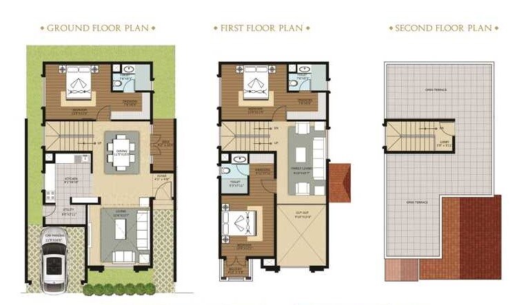 Floor plan of 3 BHK 2105 Sq. Ft. Villa in JRC Palladio, Bangalore