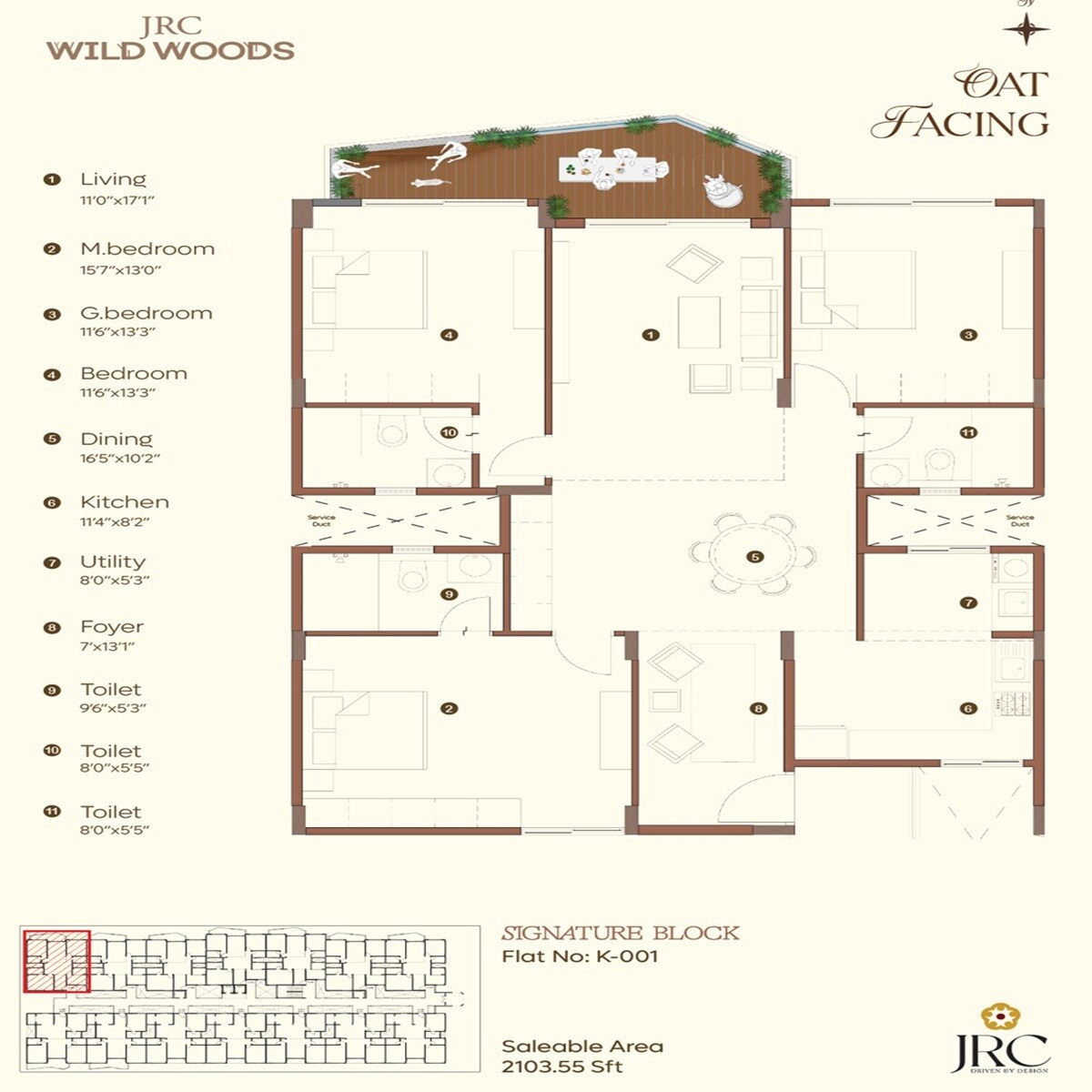 3 BHK 2100 Sq. Ft. Apartment