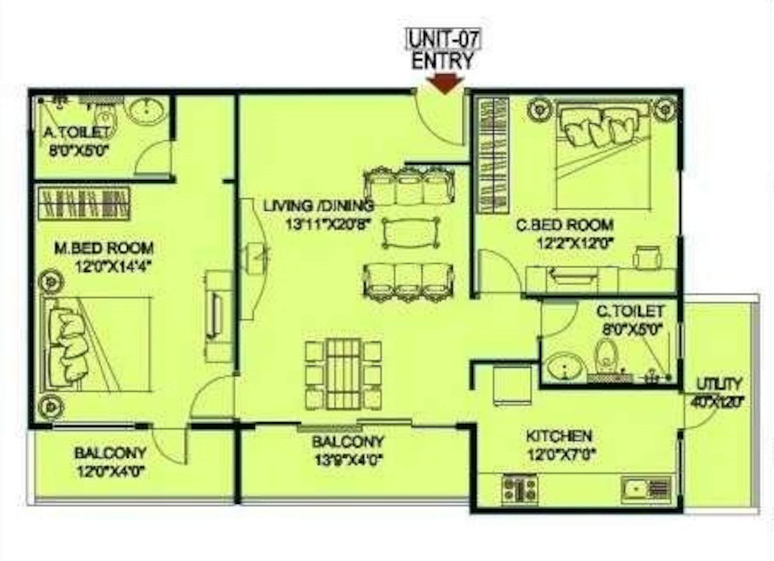 jupiter commanders pinnacle apartment 2bhk 1408sqft71