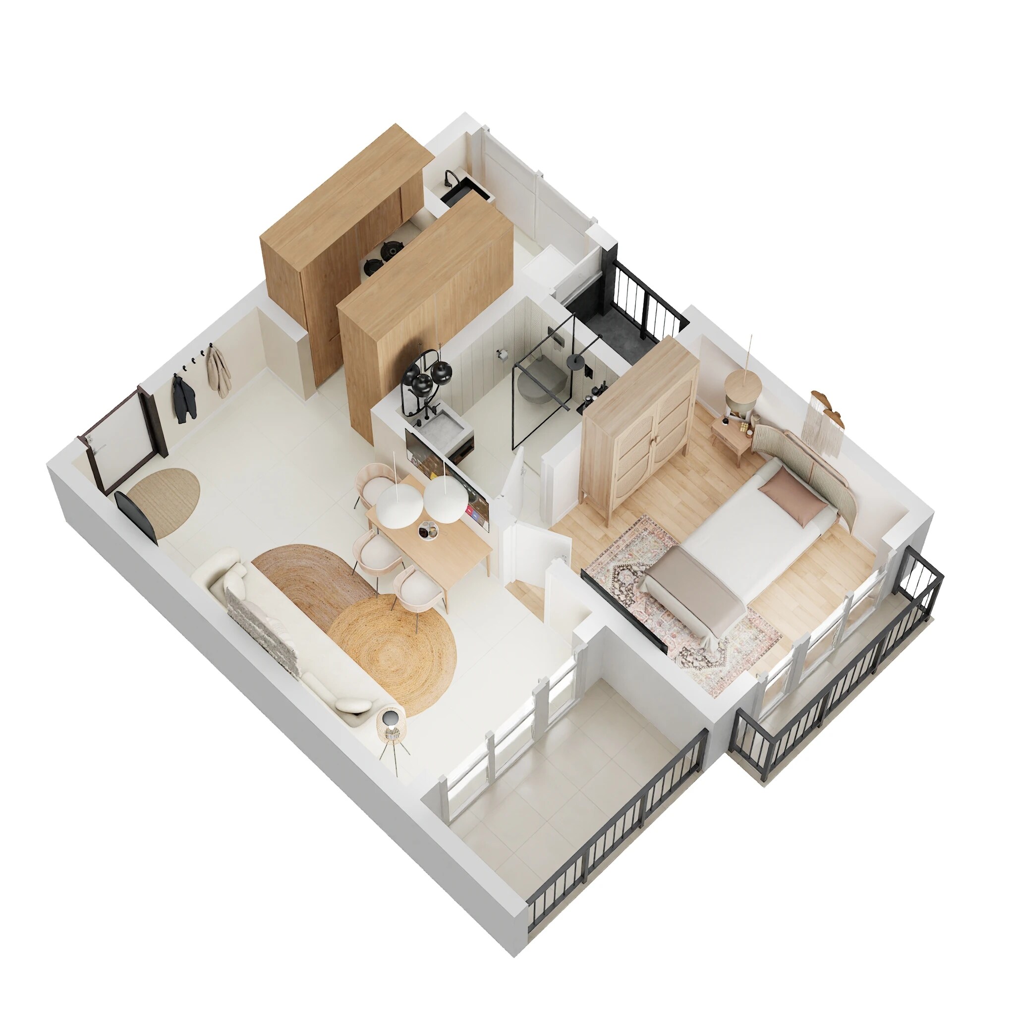 Floor plan of 1 BHK 576 Sq. Ft. Apartment in Kalyani Living Tree, Bangalore