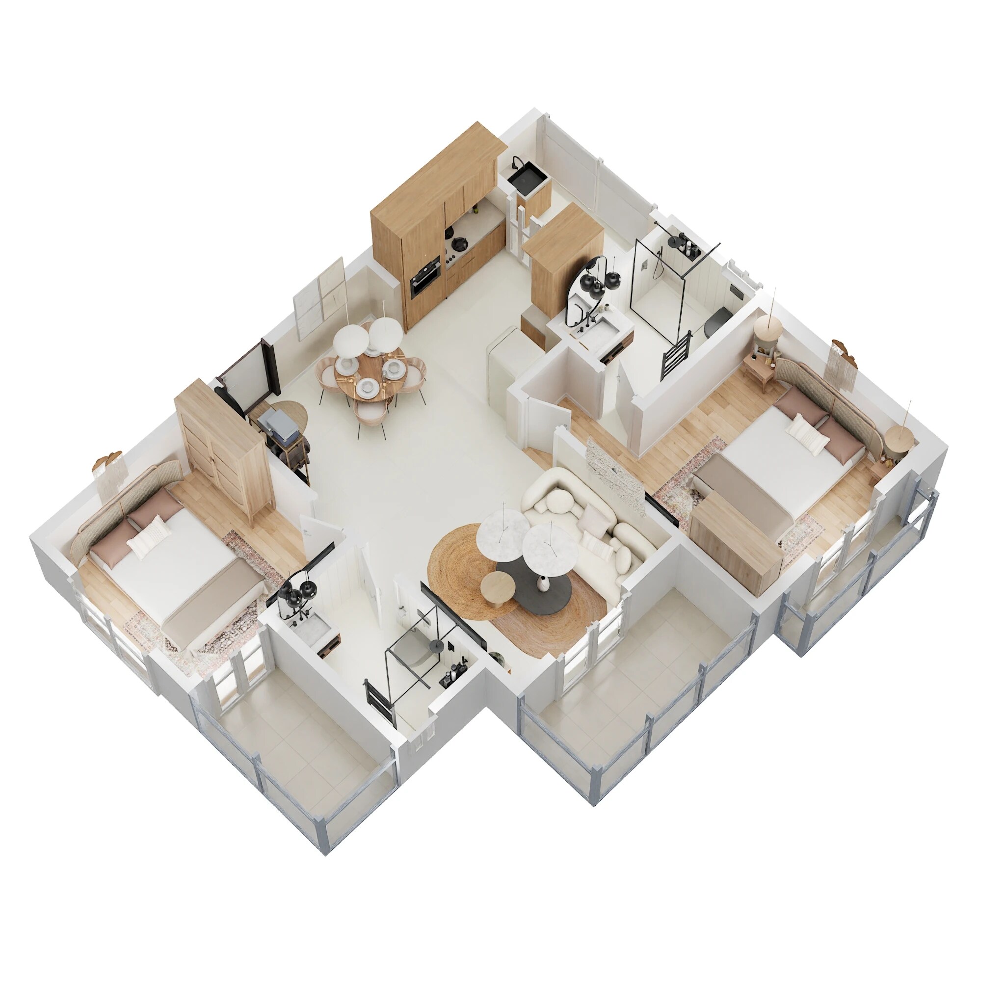 Floor plan of 2 BHK 1041 Sq. Ft. Apartment in Kalyani Living Tree, Bangalore