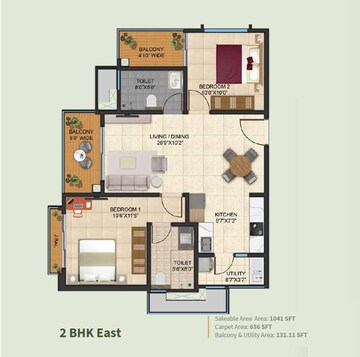  2 BHK Apartment at Kalyani Living Tree, Bagaluru  – for Sale
