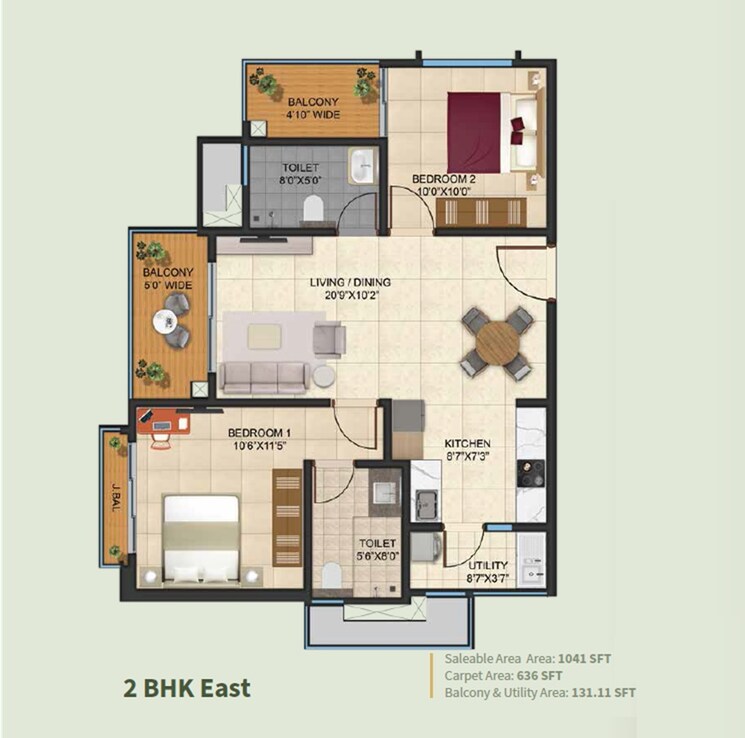 Other, kalyani-living-tree 2 Bedroom 1041 Sq.Ft. Apartment In Bagaluru Bangalore 8624199